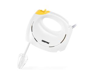 Geepas 150W Electric Hand Held Mixer Whisk 7 Speed Turbo Eject Button In White White