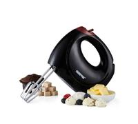 Geepas 150W Hand Mixer - Electric Whisk, Handheld Food Collection Cake Mixer for Baking - 7 Speed Turbo & Eject Button, Stainless Steel Beaters & Dough Hooks for Whipping Cream Dough Egg Beater, Black