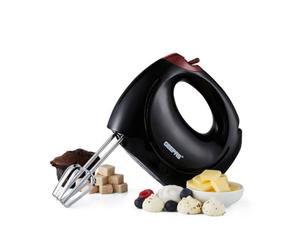 Geepas 150W Hand Mixer - Electric Whisk, Handheld Food Collection Cake Mixer for Baking - 7 Speed Turbo & Eject Button, Stainless Steel Beaters & Dough Hooks for Whipping Cream Dough Egg Beater, Black