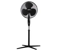 GEEPAS 16’’ Pedestal Fan - 40W Powerful Free Standing Oscillating and Tilting Cooling Fan - Height Adjustable, Rotating & Static Feature - 3-Speed, Floor Fan for Home or Office Use, Black