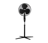 GEEPAS 16” Pedestal Free Standing Cooling Fan | 3 Speed 3 Blades Wide Angled Oscillation | Pivoting Head & Adjustable Height | Powerful Airflow Floor Fan | Home Office Use, 1 Year Warranty 45W (Black)