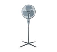 GEEPAS 16” Pedestal Free Standing Cooling Fan | 3 Speed 3 Blades Wide Angled Oscillation | Pivoting Head & Adjustable Height | Powerful Airflow Floor Fan | Home Office Use, 1 Year Warranty Grey 45W