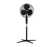 GEEPAS 16’’ Pedestal Fan - 40W Powerful Free Standing Oscillating and Tilting Cooling Fan - Height Adjustable, Rotating & Static Feature - 3-Speed, Floor Fan for Home or Office Use, Black