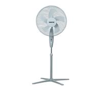 GEEPAS 16” Pedestal Free Standing Cooling Fan | 3 Speeds 5 Blades Wide Angled Oscillation | Pivoting Head & Adjustable Height | Powerful Airflow Floor Fan | Home Office Use, 1 Year Warranty Grey 45W