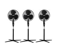 GEEPAS 16 Inch Pedestal Fan Standing Oscillating 3 Speed 45W Home Office Cooling Pack of 3