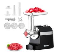 Geepas 1800W Electric Meat Grinder Mincer & Sausage Stuffer 3 Cutting Plates In Black Black