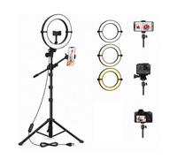 GEEPAS 18″ LED Ring Light with Tripod Stand & Phone Holder YouTube/Tiktok | Ultra-Slim, 45" Extendable, 3 Light Modes, LED Selfie Light, Wireless Remote, Live Streaming, Photography, Foldable