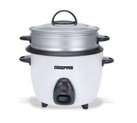 Geepas 1L Rice Cooker & Steamer Keep Warm Function Automatic Steam Vegetables 450W in Off-White | Size: 1000ml Geepas Off-White 1000ml