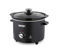 GEEPAS 2.5 L Slow Cooker 3 Temperature Setting Easy Clean Matt Design Black