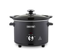 2.5L Slow Cooker Tempered Glass Lid Removable Ceramic Non-Stick Bowl Chalkboard Geepas Black One Size