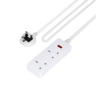 Geepas 2 Gang Extension Lead, 1M Cable Neon Indicator Light