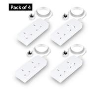 Geepas 2 Gang Extension Lead, 2M Cable Wall Mountable & Multi Socket Mains Strip