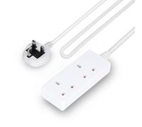 Geepas 2 Gang Extension Lead, 3M/5M/10M Cable Options 13A In White White