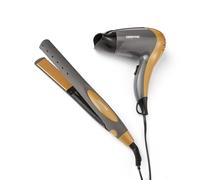 GEEPAS 2-in-1 1200W Travel Hair Dryer & Hair Straightener Combo Set