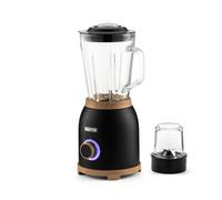 GEEPAS 2-in-1 Blender Smoothie Maker 800W, 1.5L Glass Jug Coffee Spice Grinder Ice Crusher 6 Blades 2 Speed Pulse Safe Lock NordiQ Collection