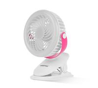 GEEPAS 2-in-1 Clip or Desk Fan powerful cooling with 3 pcs blade, Portable - 36 ultra-bright LED lights, Rechargeable Battery - White