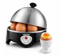 GEEPAS 2-in-1 Electric Egg Boiler & Omelette Maker Machine | Egg Cooker 7 Egg Capacity Measuring Cup with Egg Piercer | Auto Shut-Off End-of-Cycle Alert & Overheat Protection | Compact Design 360W