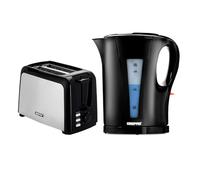 Geepas 2 Slice Bread Toaster & 1.7L Electric Kettle Kitchen Combo Set | 750W Toaster, 7 Level Browning Control, Defrost, Reheat & Cancel Function | 2200W Rapid Boil Cordless Jug Kettle