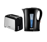 Geepas 2 Slice Bread Toaster & 1.7L Electric Kettle Kitchen Combo Set | 750W Toaster, 7 Level Browning Control, Defrost, Reheat & Cancel Function | 2200W Rapid Boil Cordless Jug Kettle
