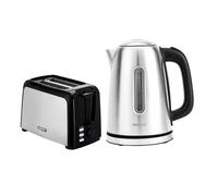 Geepas 2 Slice Bread Toaster & 1.7L Illuminating Electric Kettle Combo Set | 750W Toaster, 7 Level Browning Control, Defrost, Reheat & Cancel Function | 2200W Stainless Steel Cordless Jug Kettle