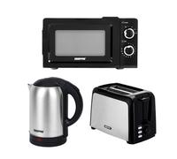 Geepas 2 Slice Bread Toaster,1.8L Kettle & 20L Manual Microwave Set