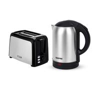 Geepas 2 Slice Bread Toaster & 1.8L Electric Kettle Kitchen Combo Set | 750W Toaster, 7 Level Browning Control, Defrost, Reheat & Cancel Function | 1800W Stainless Steel Cordless Jug Kettle
