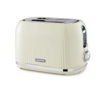 GEEPAS 2 Slice Bread Toaster 1000W Wide Slots 7 Browning Controls Defrost Reheat