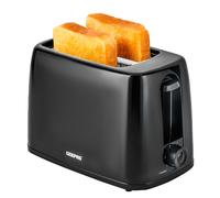 GEEPAS 2 Slice Toaster | 6 Browning Levels with Cancel Function | For Thin Small Bread Slice, Removable Crumb Tray Cool Touch Housing High Lift | Space-Saving Design | 1 Yr Warranty 650W Black