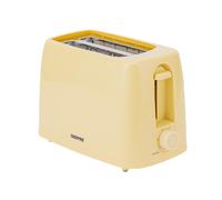 2 Slice Bread Toaster 6 Level Browning Control with Crumb Tray Small Slot Geepas Beige One Size