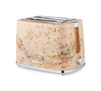 GEEPAS 2 Slice Toaster | 7 Browning Levels Cancel Defrost Reheat | For Thin Small Bread Slice, Removable Crumb Tray Cool Touch Housing High Lift | Space-Saving Design | 2 Yr Warranty 900W Cream Skye