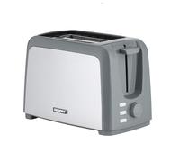 Geepas 2 Slice Bread Toaster with 7 Level Browning Control | Removable Crumb Tray, Defrost, Reheat & Cancel Function, Cord Storage | 2 Year Warranty, 750W, Grey