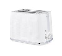 GEEPAS 2 Slice Toaster | 7 Browning Levels Cancel Defrost Reheat | For Thin Small Bread Slice, Removable Crumb Tray Cool Touch Housing High Lift | Space-Saving Design | 2 Yr Warranty 900W White Opus