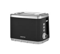 GEEPAS 2 Slice Toaster | 7 Browning Levels Cancel Defrost Reheat | For Thin Small Bread Slice Removable Crumb Tray Cool Touch Housing High Lift Space-Saving Design | 2 Yr Warranty 930W Black Arcus