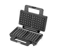 Geepas 1000W Deep Fill Waffle Maker | 2 Slice Non-Stick Electric Belgian Waffle iron Machine | Auto Temperature Control, Overheat Safety | Square Belgian American Sweet Savoury Waffle Iron | Black