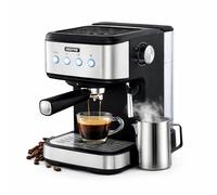 Geepas Espresso &Cappuccino Coffee Machine with Milk Frother 1.5L Tank