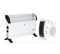 Geepas 2000W Convection Heater & Fan Heater Combo Set In White White