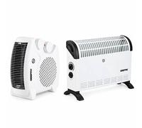 Geepas 2000W Convection Heater & Fan Heater Combo Set In White White