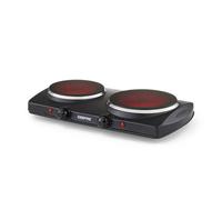 Geepas 2000W Double Burner Ceramic Hot Plate Portable Infrared Electric Hob Cooker