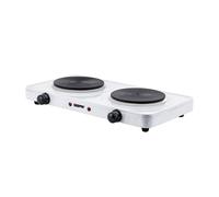 Geepas 2000W Double Hot Plate Electric Cooker Table Top Kitchen Hob In White White