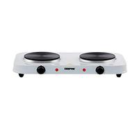 Hot Plate Electric Cooker Double Portable Table Top Kitchen Hob Stove 2000W Geepas White One Size
