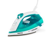 GEEPAS Steam Iron | Clothes Dry & Steam Press | 35s Fast Heat-Up, Vertical Steaming | Ceramic Soleplate & Adjustable Temperature | 460ml Water Tank with 0.7g/Steam Output | 2 Year Warranty 2000W Blue