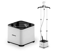 2000W Upright Garment Steamer Fabric Clothes 1.3L Water Tank 11 Stem Adjustable vertical height Setting Geepas White One Size