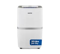GEEPAS 20L/Day Dehumidifier Portable Compressor for Home Bedroom Bathroom | Prevent Mould, Damp & Condensation, Digital Display, 24H Timer, Continuous Drainage, Laundry Drying, Quiet Sleep Mode