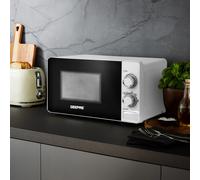 Geepas 20L White Manual Microwave Oven Kitchen Cooking Reheat Defrost Compact