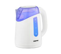 GEEPAS Illuminating Electric Kettle | 1.7L Cordless Jug Kettle with LED Lighting for Hot Water Tea or Coffee | Boil Dry Protection & Auto Shut Off | Swivel Base with Auto Lid Open | 2200W White