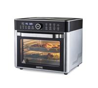 GEEPAS 22L Air Fryer Oven | Countertop Convection Mini Toaster Oven with Digital Display Timer Temperature Control | Double Glass Door 15 Preset Mode - Airfry/Roast/Bake/Dehydrate | Family Size 1700W