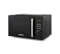 GEEPAS Digital Microwave Oven, 23L | 5 Power Levels, Reheating & Defrost Function | Digital Display 60 Minute Timer 8 Pre-set Modes | Easy Clean Oven for Standard Size of Dinner Plate 800W Black