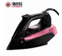 GEEPAS Steam Iron | Clothes Dry & Steam Press | 50s Fast Heat-Up, Vertical Steaming | Ceramic Soleplate & Adjustable Temperature | 250ml Water Tank with 1g/Steam Output | 2 Year Warranty 2400W Black