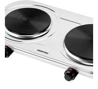 Geepas 2500W Stainless Steel Double Hot Plate - Portable Electric Hob Double Burner with Adjustable Temperature Control, Cast Iron - Lightweight & Portable Great to use at Campsites Caravans & Bedsits