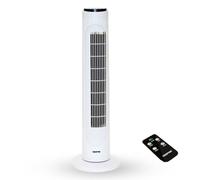 GEEPAS 29" Tower Fan with Remote Control | Portable Bladeless Oscillating Cooling 3 Speed Level 3 Mode With 7.5H Timer | Energy Efficient Air Cooler for Home Office 2 Year Warranty 50W White